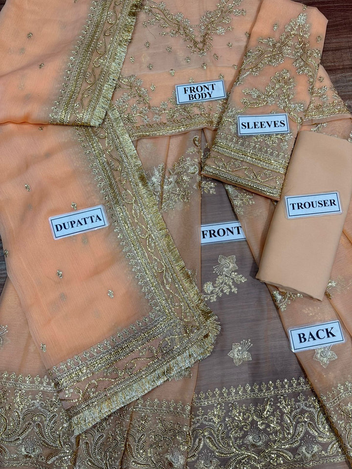 Maha Wajahat Chiffon Maxi-Bridal Suits-Replica Zone