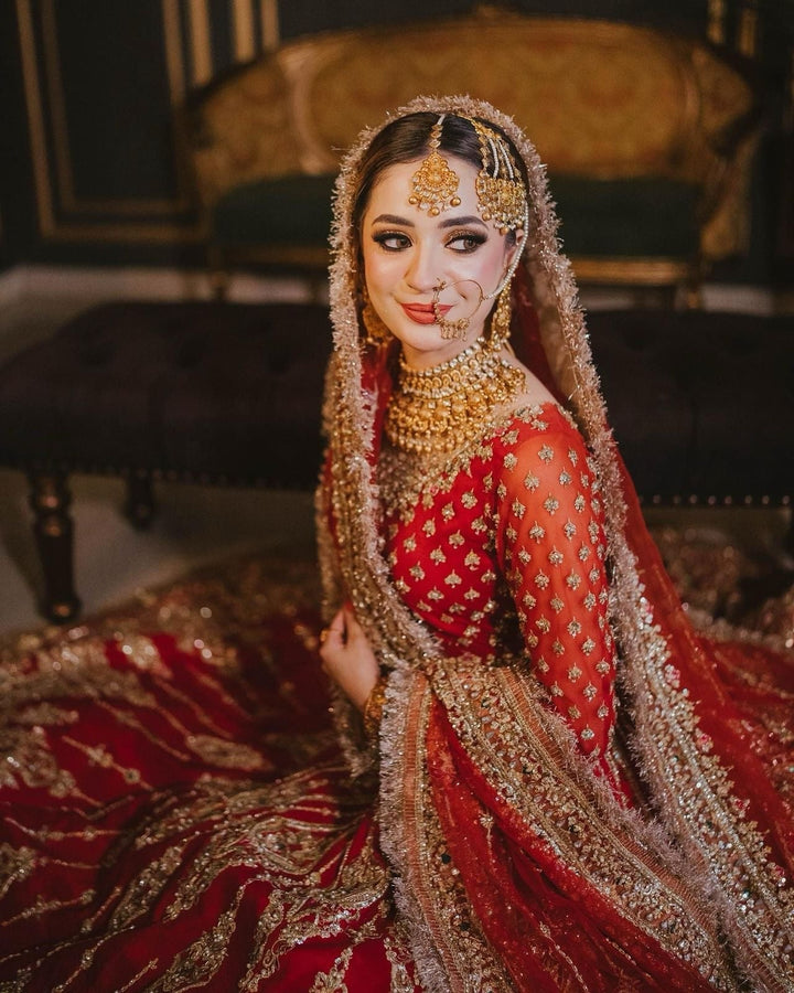 Maha Wajahat Chiffon Maxi-Bridal Suits-Replica Zone