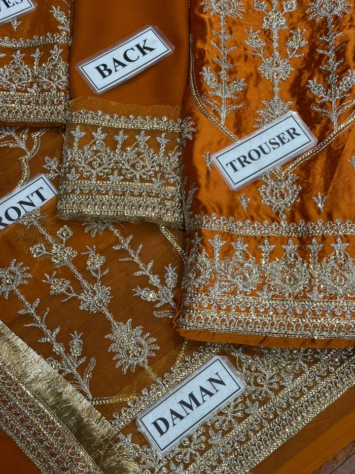 Mahawajahat Chiffon Bridal Suit-Bridal Suits-Replica Zone