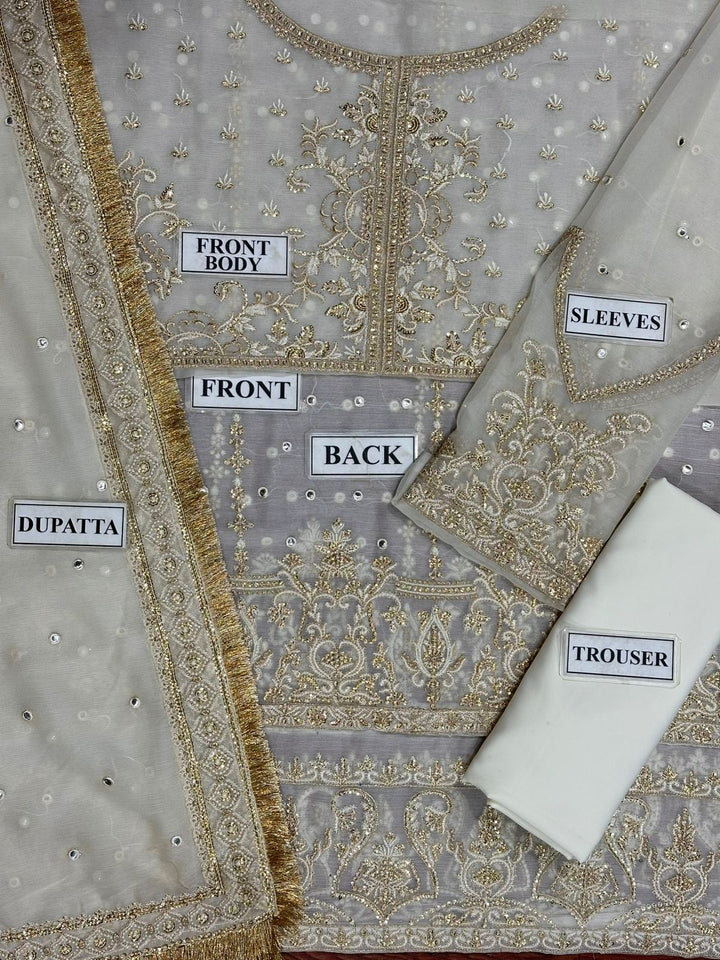 MahaWajahat Chiffon Frock-Bridal Suits-Replica Zone