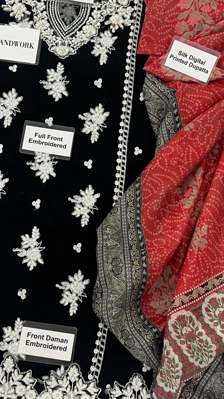 Maliha Kamal Chiffon Suit-Replica Suits-Replica Zone