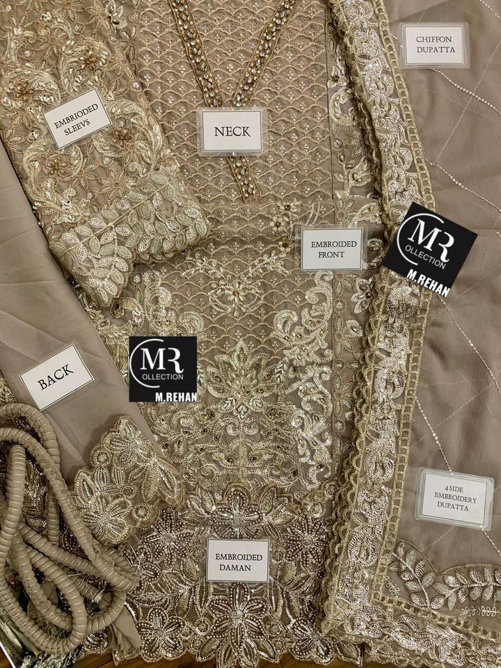 Maria B Chiffon Bridal Suit-Bridal Suits-Replica Zone