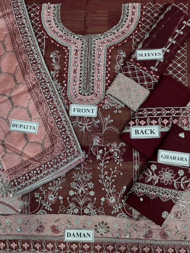 Maria B Chiffon Bridal Suit-Bridal Suits-Replica Zone