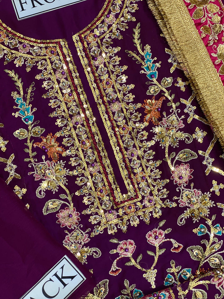 Maria B Chiffon Bridal Suit-Bridal Suits-Replica Zone