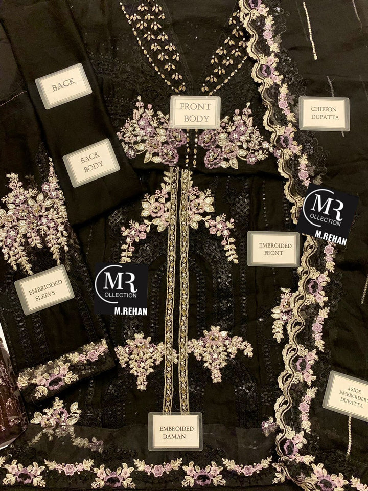 Maria B Chiffon Maxi-Bridal Suits-Replica Zone