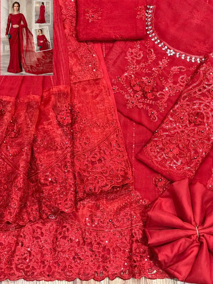 Maria B Chiffon Saree-Bridal Suits-Replica Zone