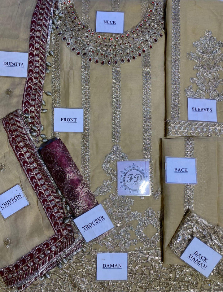 Maria B Chiffon Suit-Replica Suits-Replica Zone