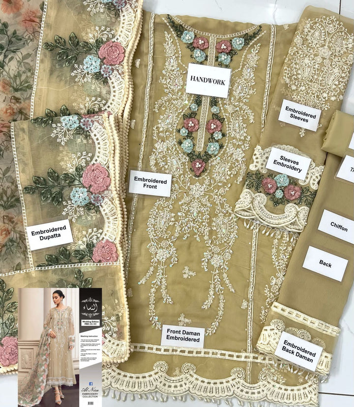 Maria B Chiffon Suit-Replica Suits-Replica Zone
