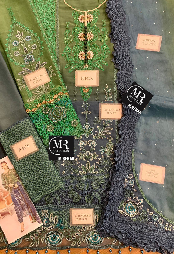 Maria B Chiffon Suit-Replica Suits-Replica Zone