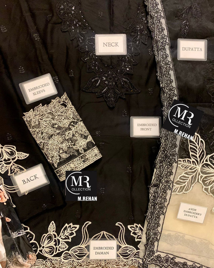 Maria B Chiffon Suit-Replica Suits-Replica Zone
