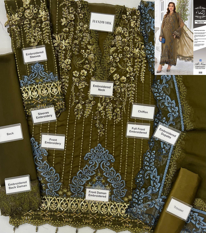 Maria B Chiffon Suit-Replica Suits-Replica Zone