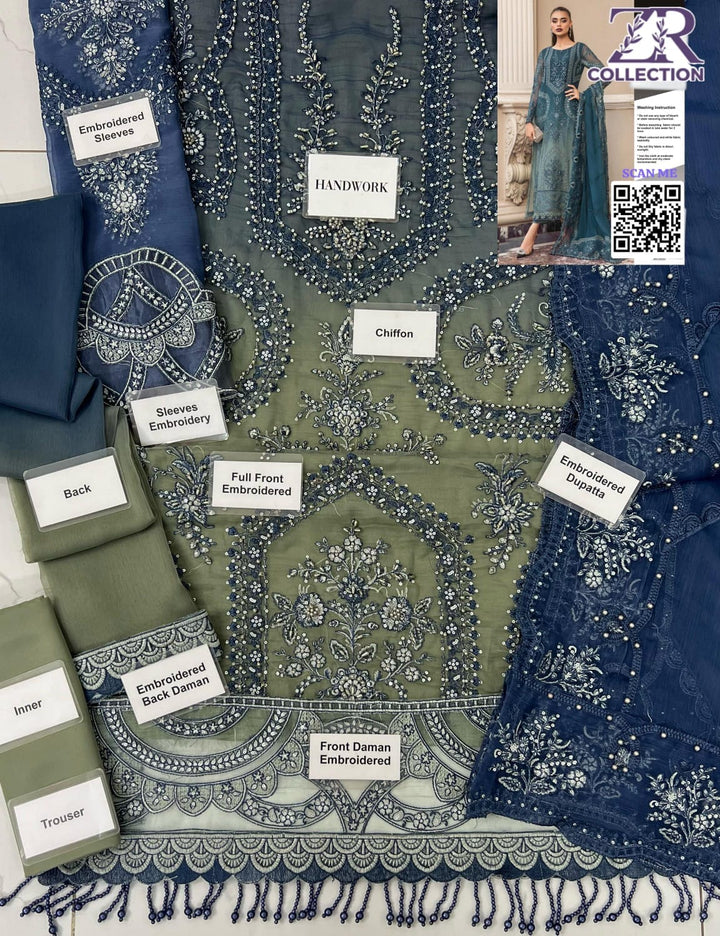 Maria B Chiffon Suit-Replica Suits-Replica Zone