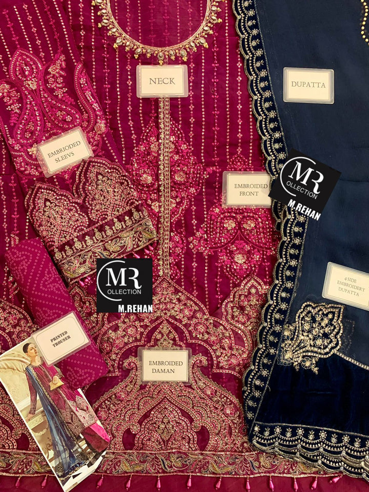Maria B Chiffon Suit-Replica Suits-Replica Zone