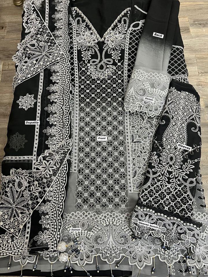 Maria B Chiffon Suit-Replica Suits-Replica Zone