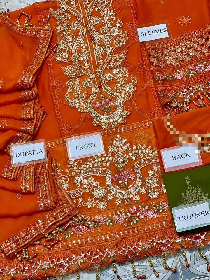 Maria B Chiffon Suit-Replica Suits-Replica Zone