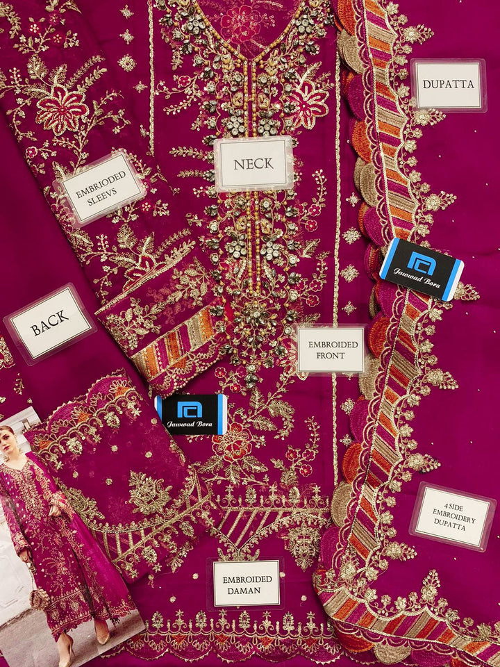 Maria B Chiffon Suit-Replica Suits-Replica Zone