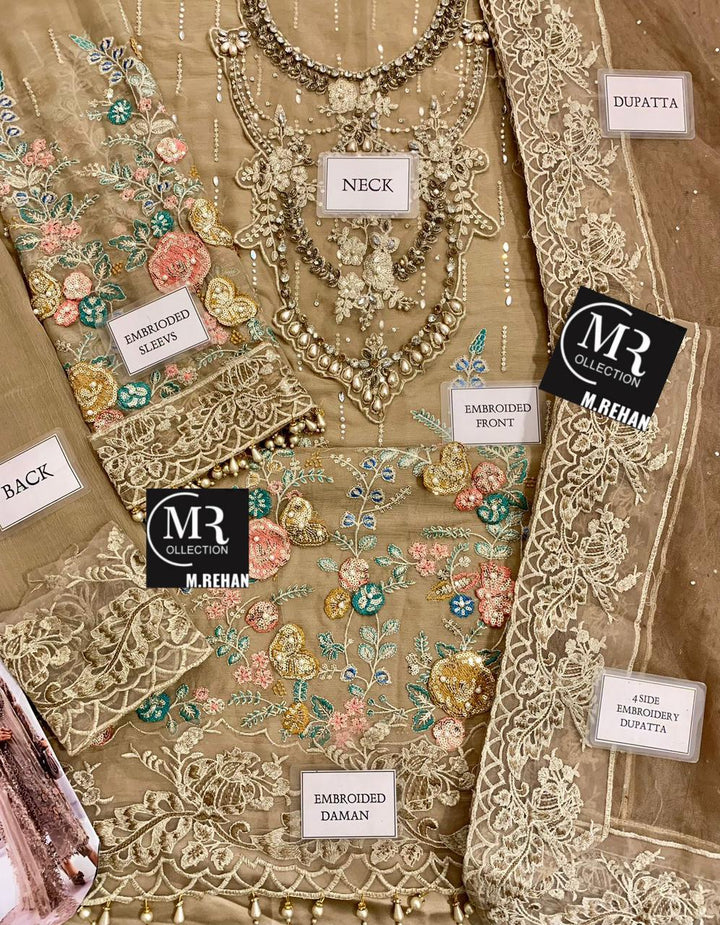 Maria B Chiffon Suit-Replica Suits-Replica Zone