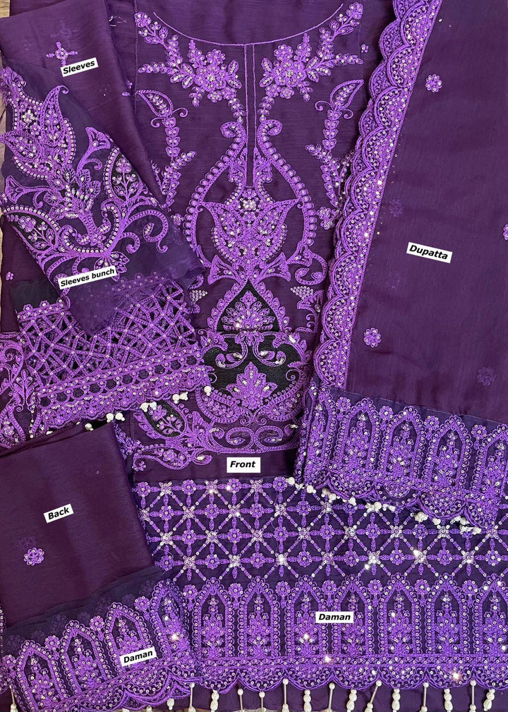 Maria B Chiffon Suit-Replica Suits-Replica Zone