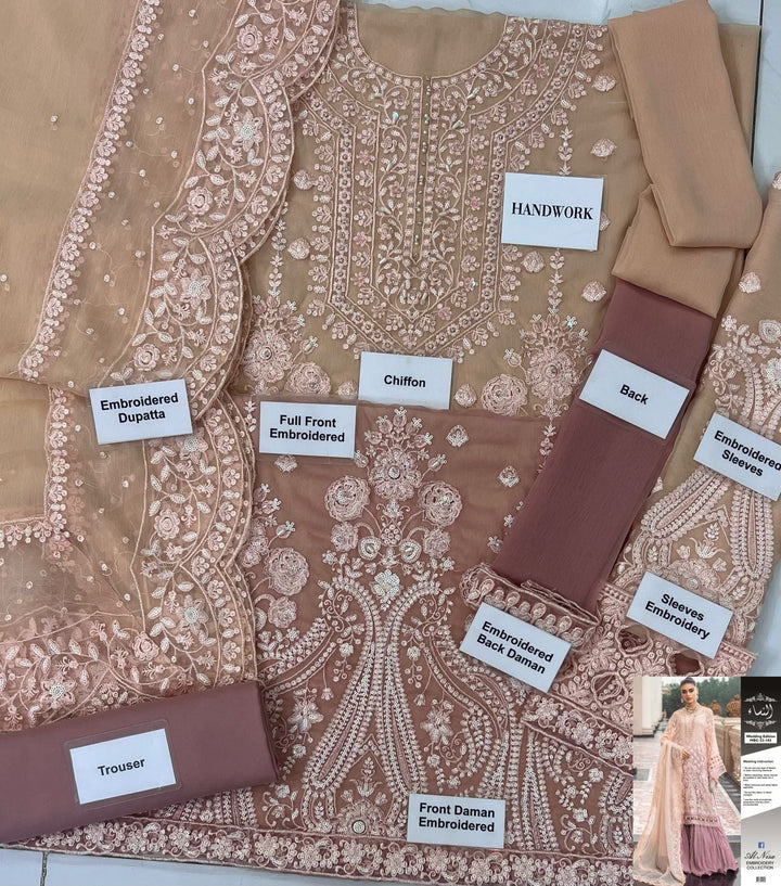 Maria B Chiffon Suit-Replica Suits-Replica Zone