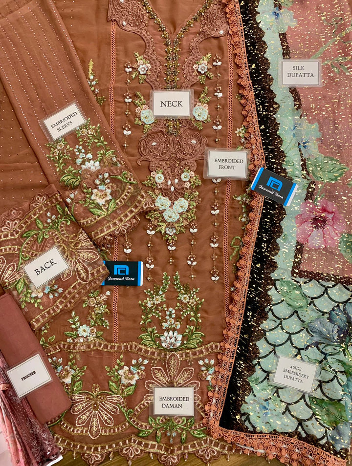 Maria B Chiffon Suit-Replica Suits-Replica Zone