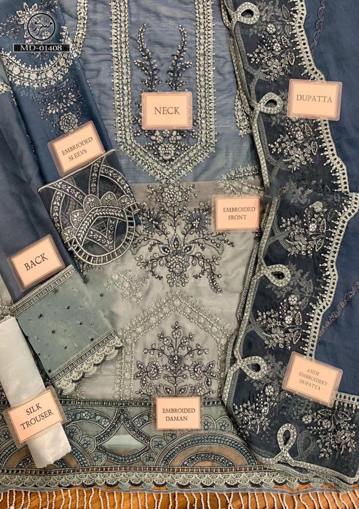 Maria B Chiffon Suit-Replica Suits-Replica Zone