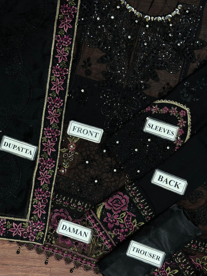 Maria B Chiffon Suit-Replica Suits-Replica Zone