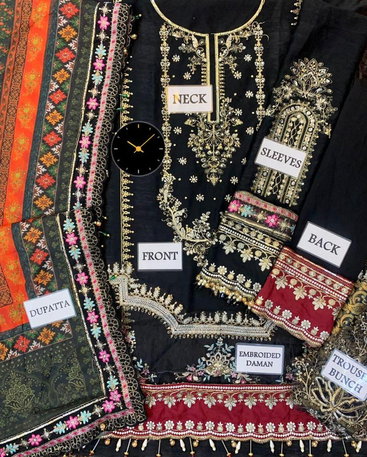 Maria B Chiffon Suit-Replica Suits-Replica Zone