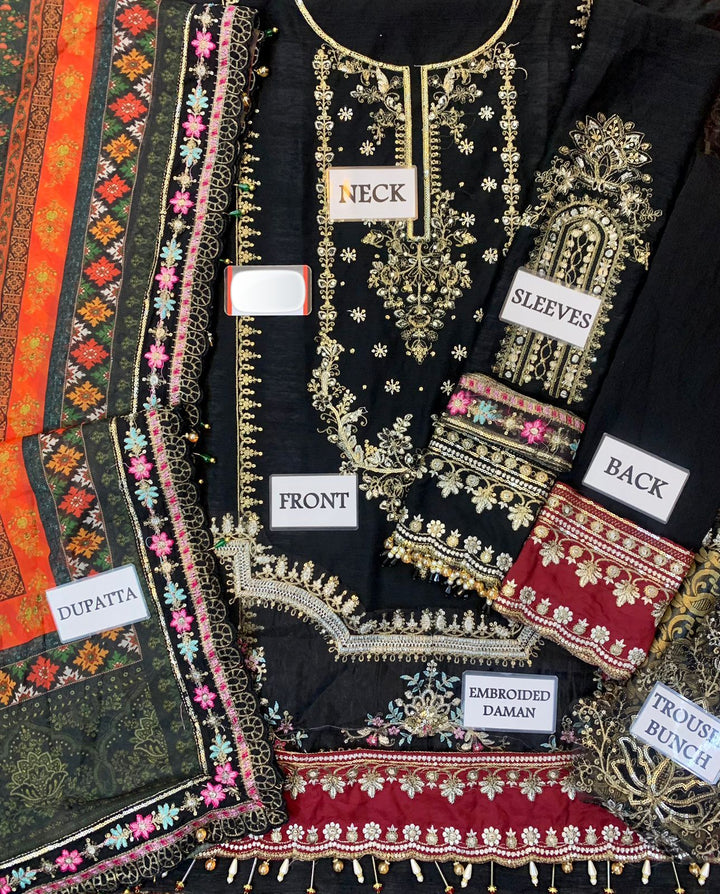 Maria B Chiffon Suit-Replica Suits-Replica Zone
