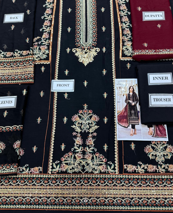 Maria B Chiffon Suit-Replica Suits-Replica Zone