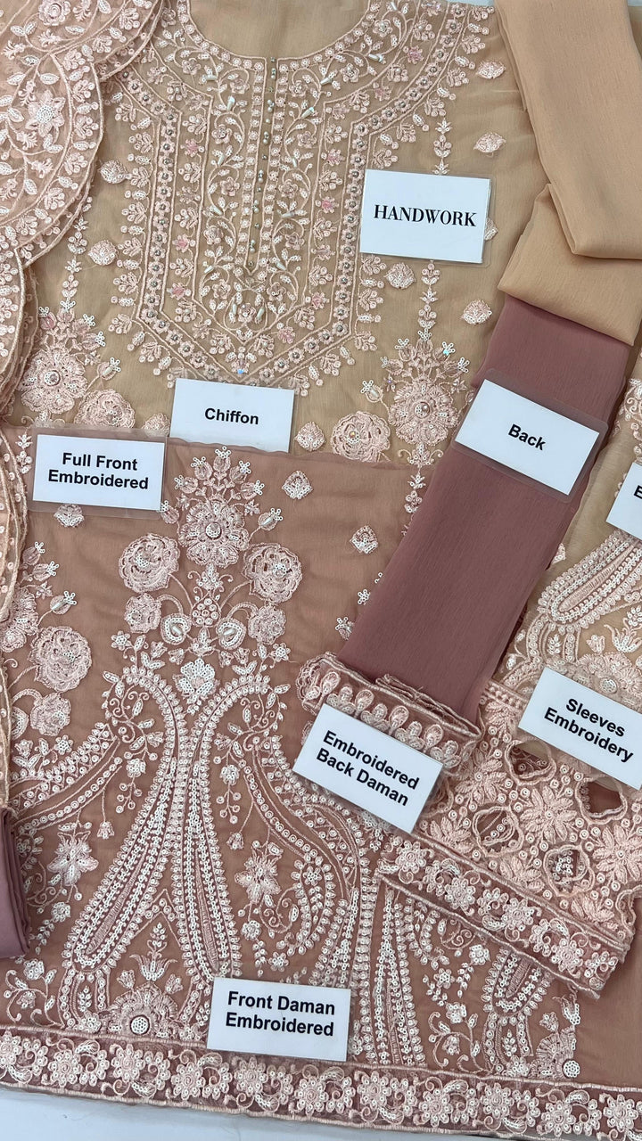 Maria B Chiffon Suit-Replica Suits-Replica Zone