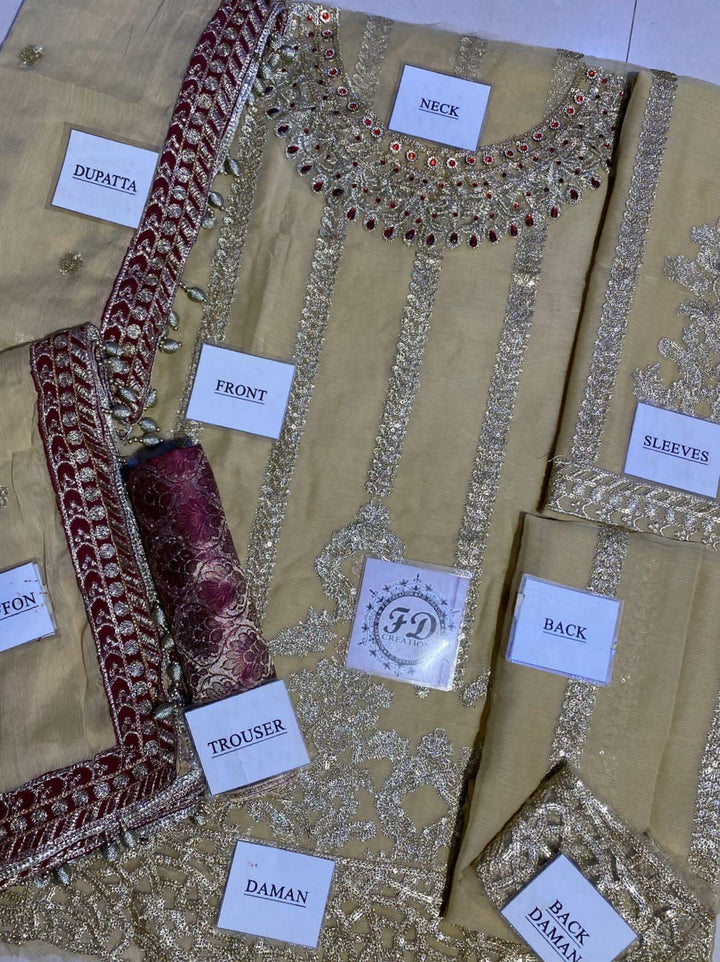 Maria B Chiffon Suit-Replica Suits-Replica Zone