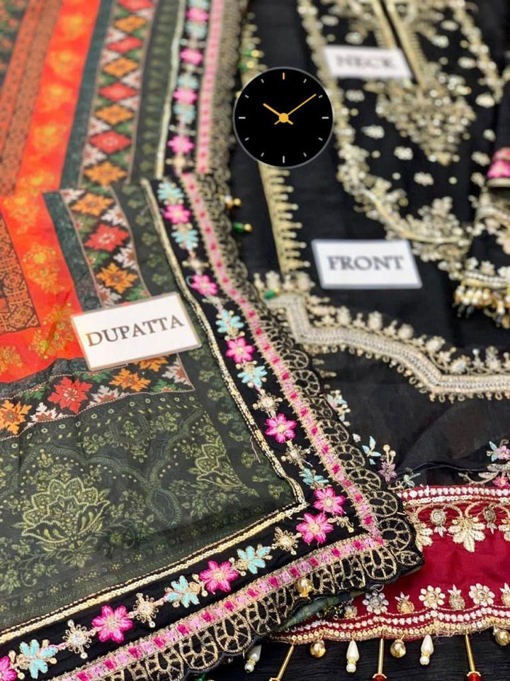 Maria B Chiffon Suit-Replica Suits-Replica Zone