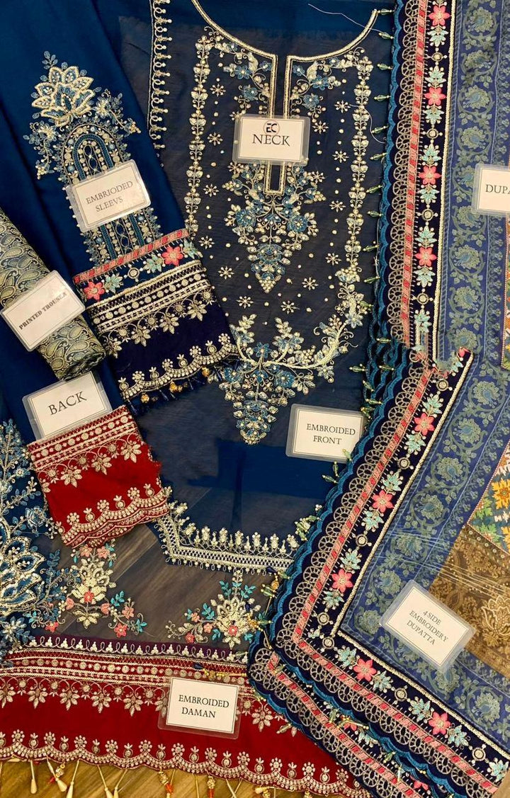 Maria B Chiffon Suit-Replica Suits-Replica Zone