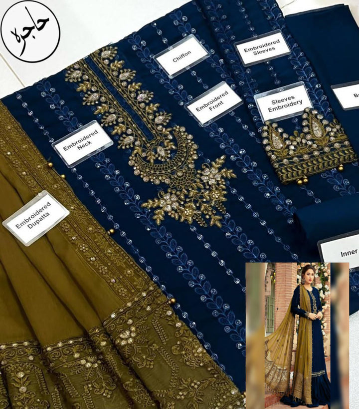 Maria B Chiffon Suit-Replica Suits-Replica Zone