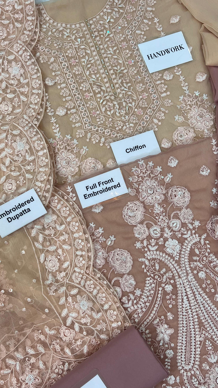 Maria B Chiffon Suit-Replica Suits-Replica Zone