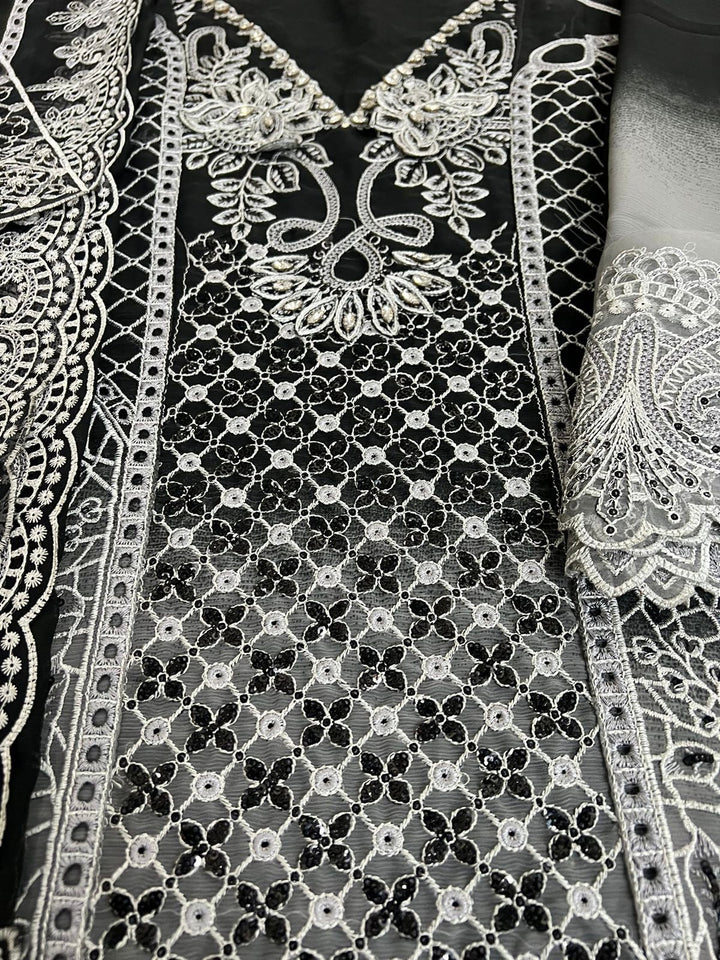Maria B Chiffon Suit-Replica Suits-Replica Zone