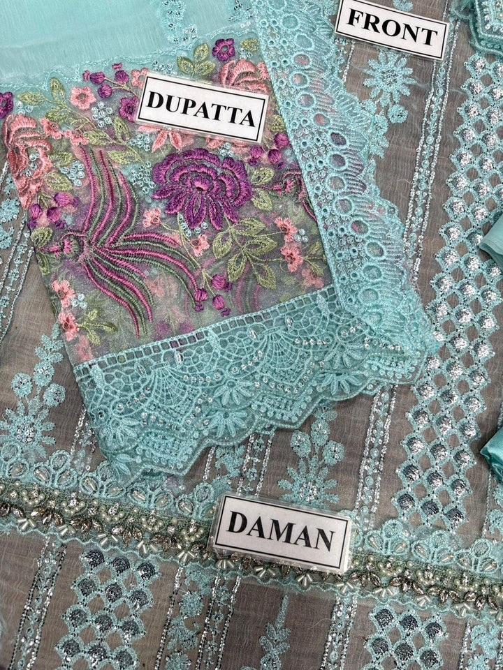 Maria B Chiffon Suit-Replica Suits-Replica Zone