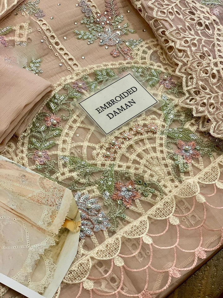Maria B Chiffon Suit-Replica Suits-Replica Zone