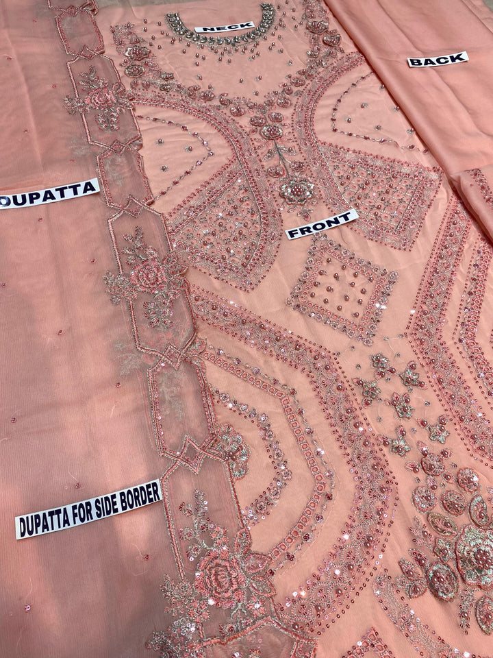 Maria B Chiffon Suit-Replica Suits-Replica Zone