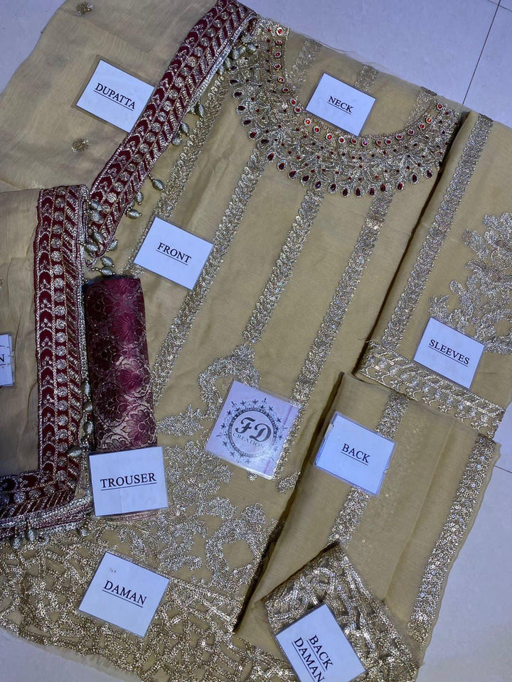 Maria B Chiffon Suit-Replica Suits-Replica Zone