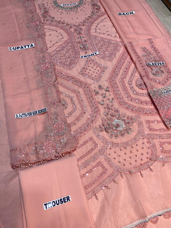 Maria B Chiffon Suit-Replica Suits-Replica Zone