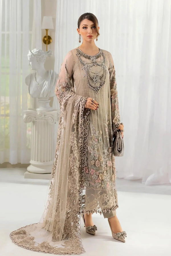 Maria B Chiffon Suit-Replica Suits-Replica Zone
