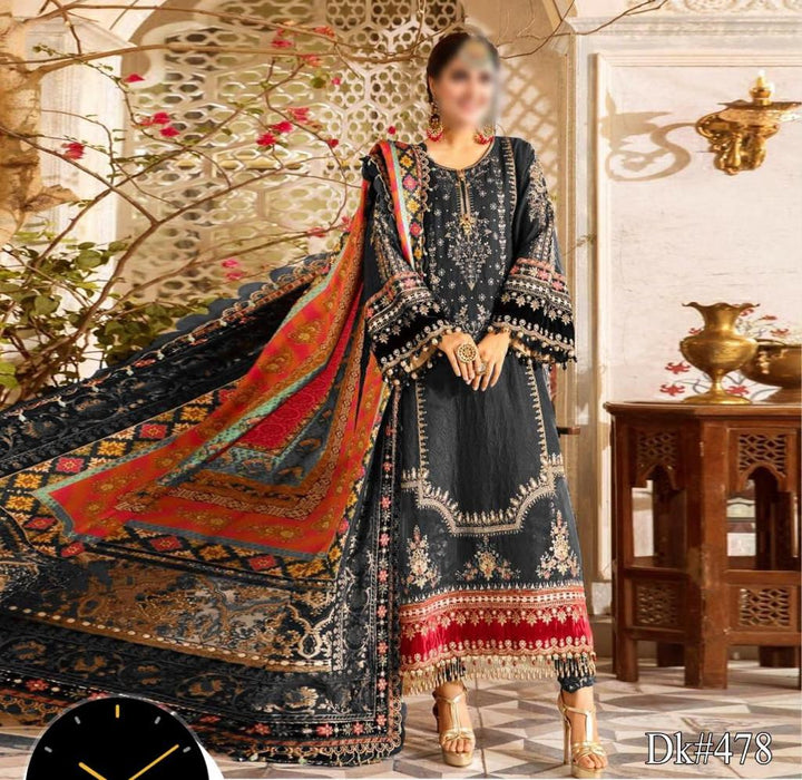 Maria B Chiffon Suit-Replica Suits-Replica Zone