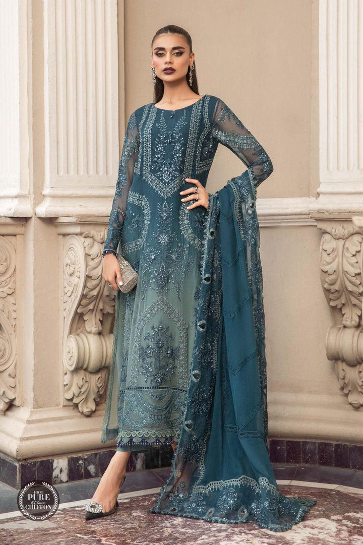 Maria B Chiffon Suit-Replica Suits-Replica Zone