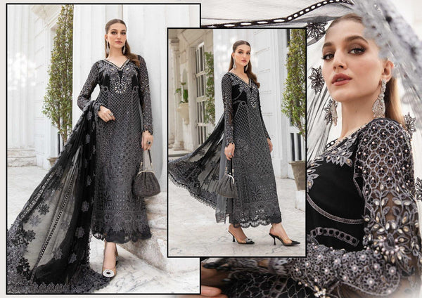 Maria B Chiffon Suit-Replica Suits-Replica Zone