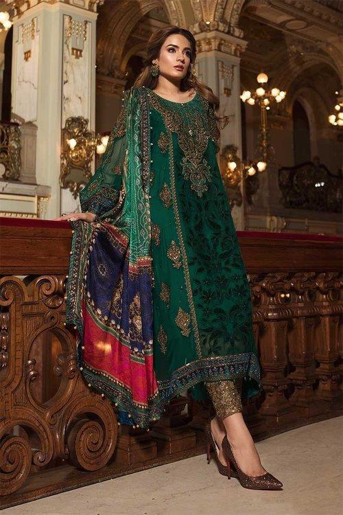 Maria B Chiffon Suit-Replica Suits-Replica Zone