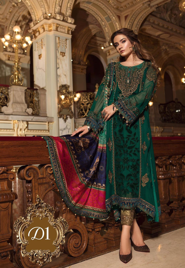 Maria B Chiffon Suit-Replica Suits-Replica Zone