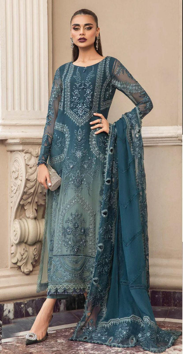 Maria B Chiffon Suit-Replica Suits-Replica Zone