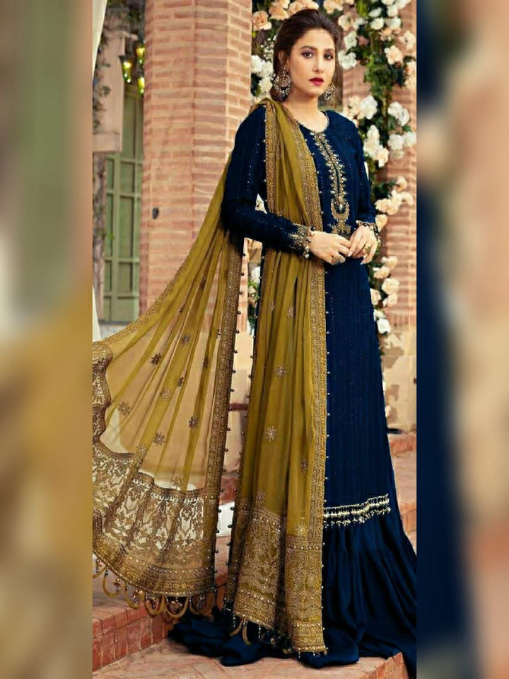Maria B Chiffon Suit-Replica Suits-Replica Zone