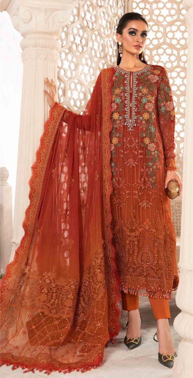 Maria B Chiffon Suit-Replica Suits-Replica Zone